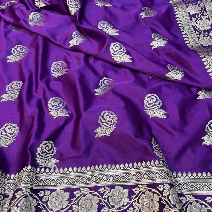 Deep Purple Silk Saree